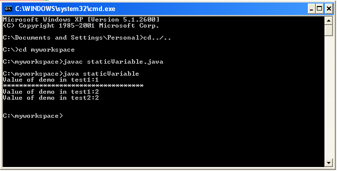 static variable java
