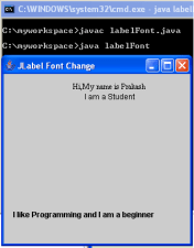 JLabel font change java