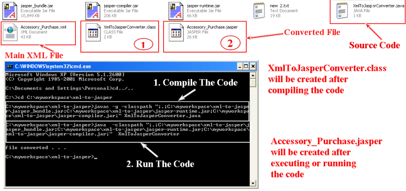 jasper to xml conversion java