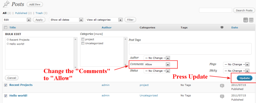 wordpress comments are closed solution