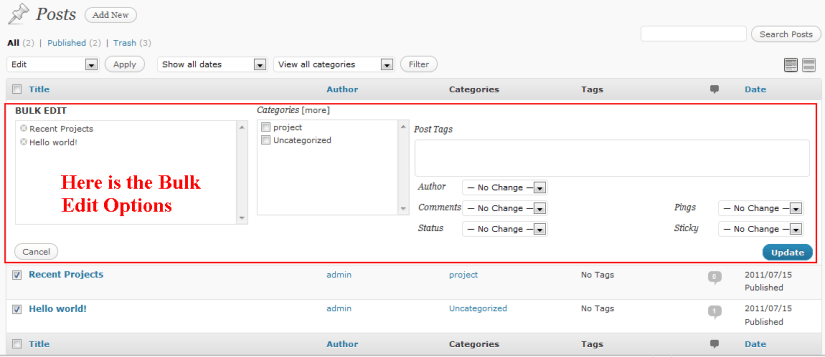 wordpress bulk post select 