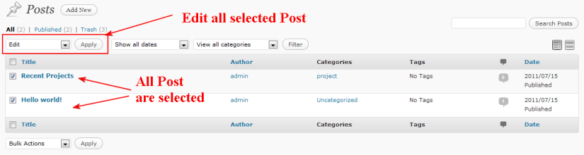wordpress select all post