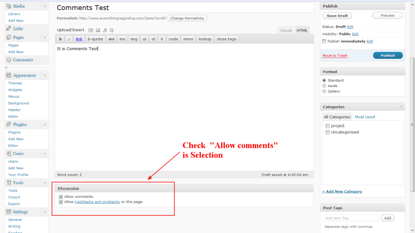 wordpress screen option