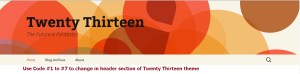 twenty thirteen theme header menus modification