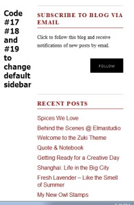 Theme Zuki Default Sidebar Modification
