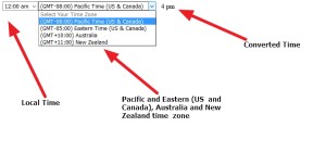 local time to US Pacific Eastern Australia or New zealand time converter