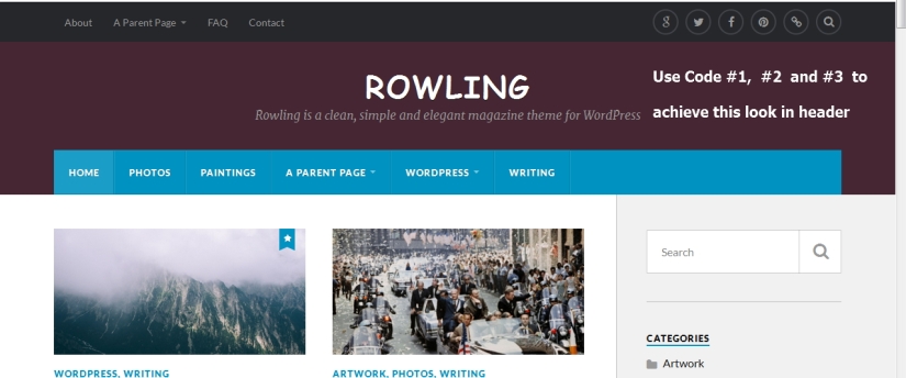 The Rowling Theme by Anders Norén Header Modification