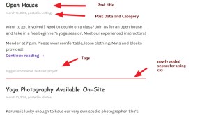 theme karuna blog page modification