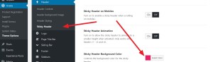 avada theme sticky header background change