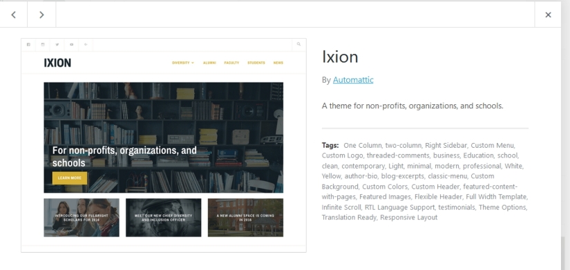 Wordpress Ixion theme customization