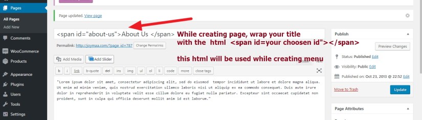 Menu click and scroll to page