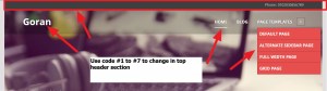 goran theme top header modification