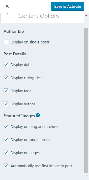 Hide or remove category tags author and show featured image