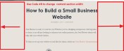 small business theme content section width change