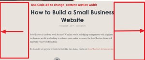 small business theme content section width change