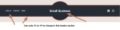 small business theme header section menu section modification