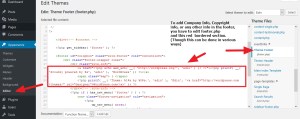 wordpress themes footer copyright year and company info change