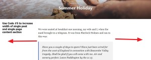 increase width of single post and single pages