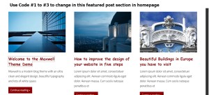 Maxwell By ThemeZee featured section modification