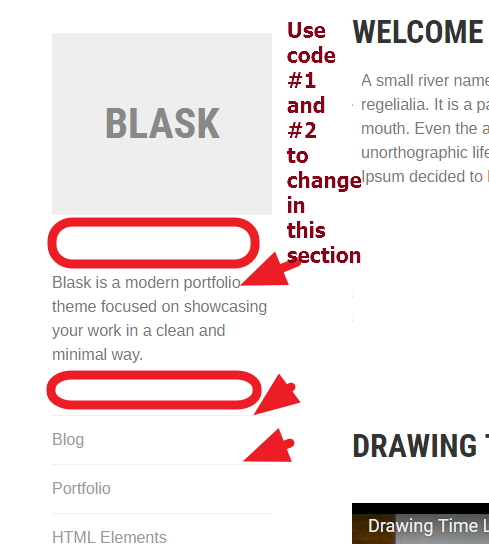 logo tagline menu font color border modifications