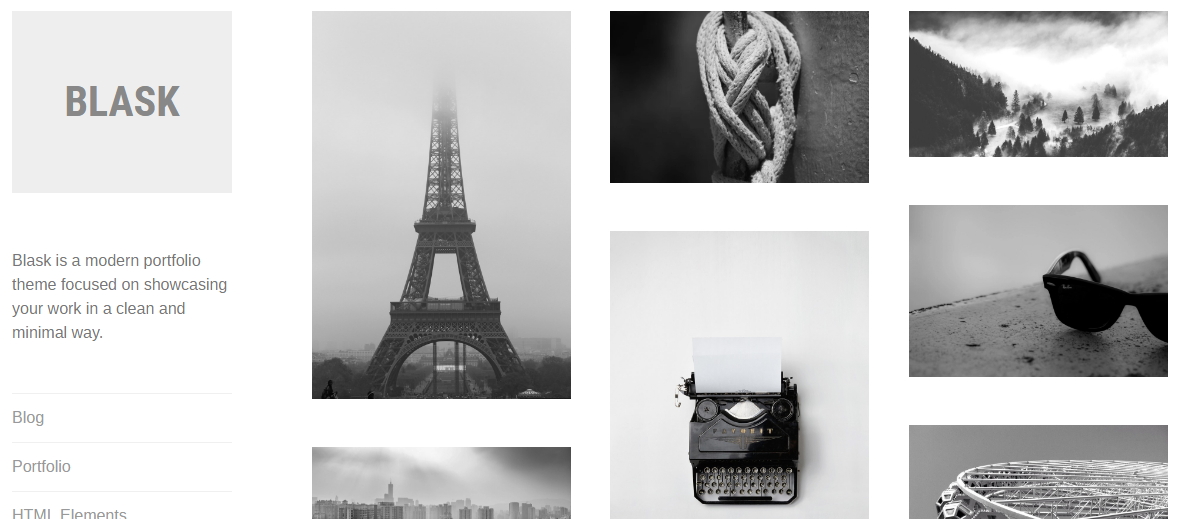 portfolio theme blask by Automattic