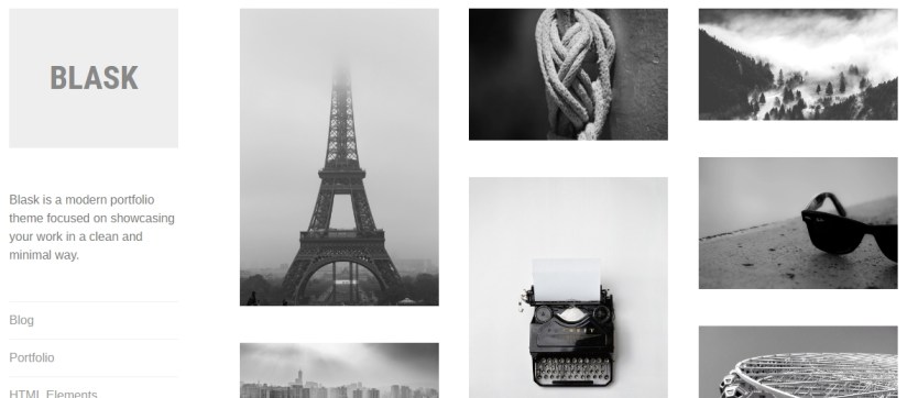 portfolio theme blask by Automattic