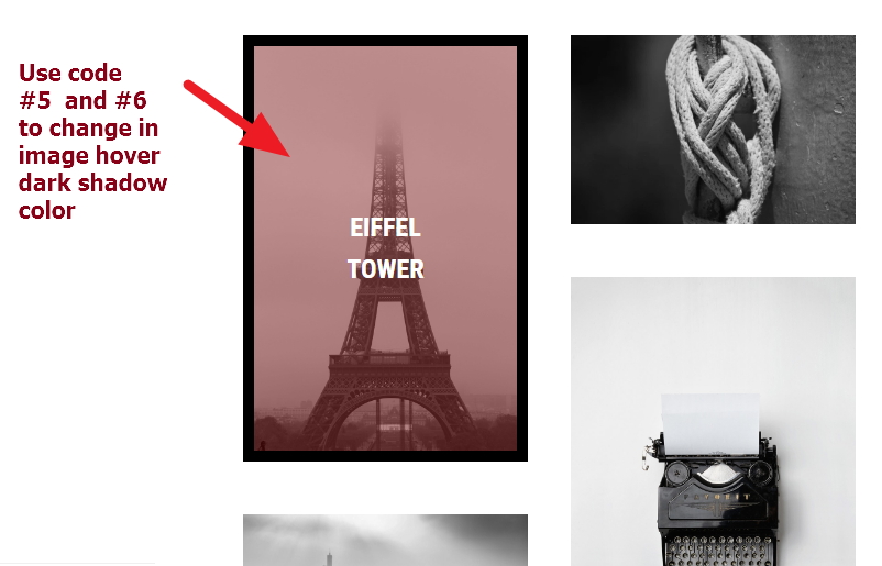 portolio page image hover shadow color change
