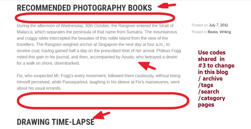 reduce gap or space between post title and posts in blog page