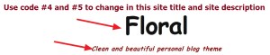 Site title and site description modification of Floral theme by eLightUp