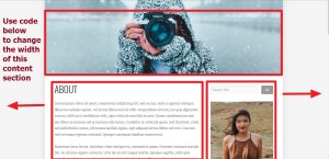 Content section and sidebar width modification
