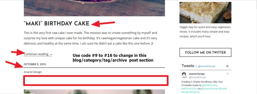 Theme Veggieby Anariel Design blog category archive tag section modifications