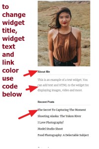 widget section modifications