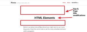 photos theme by automattic page title modifications and gap reduce
