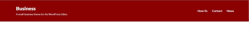 theme business by automattic background behind header section
