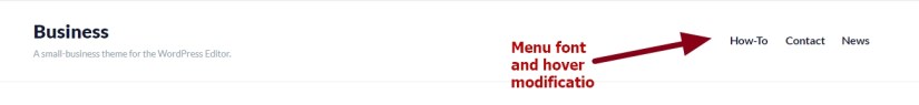 theme business by automattic menu font and hover color modification