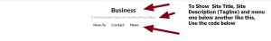 theme business by automattic site title description and menu one below another