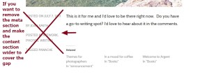 Theme Argent by Automattic remove Meta and widen the content section to cover the gap