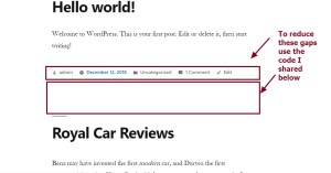 twenty nineteen theme by the wordpress team reducing gap between posts in category blog archive or search page