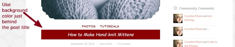 Button 2 by Automattic use background color just behind the post title