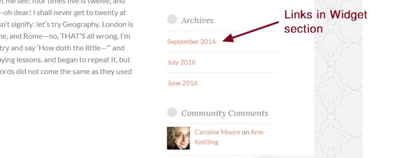 Button 2 by Automattic widget links font size color and font family hover color change