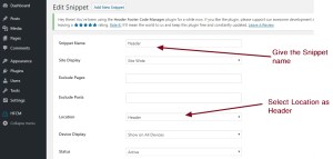 Header Footer Code Manager Header Code
