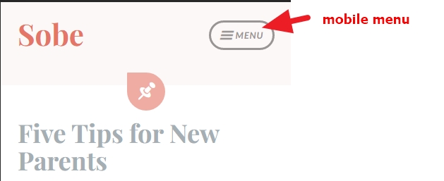 Theme sobe mobile menu items modifications