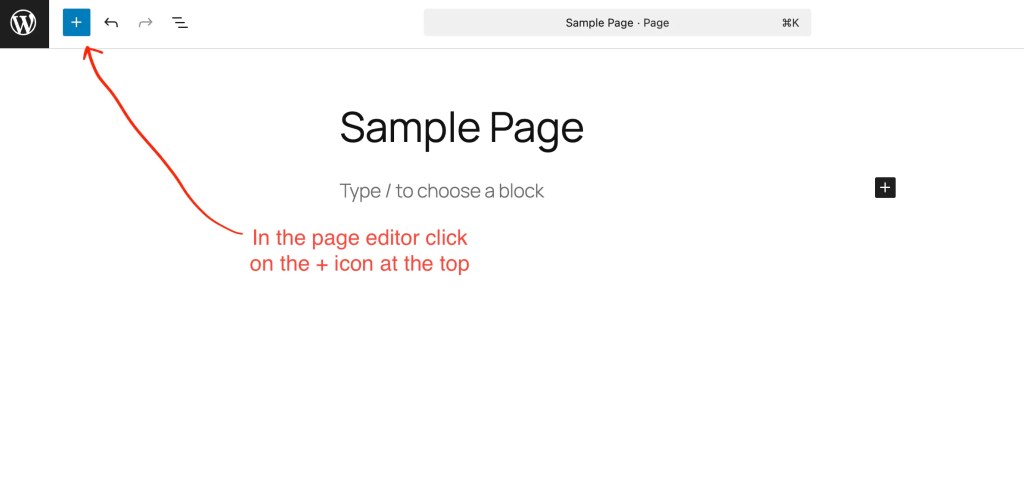 Call to action button wordpress gutenberg editor step 1